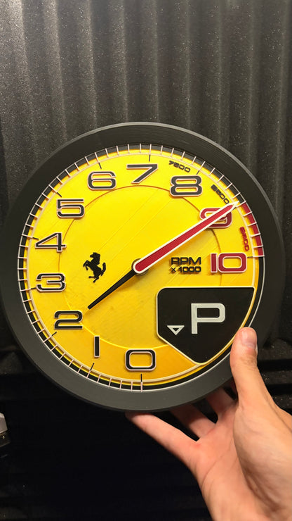 NEW FERRARI DIGITAL TACH WALL CLOCK STL TO 3DPRINT