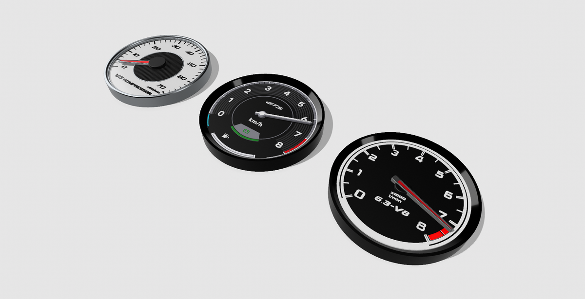 AMG & Porsche GTS Tachometer Wall Clock Bundle – 3D Printing Files STL & 3MF