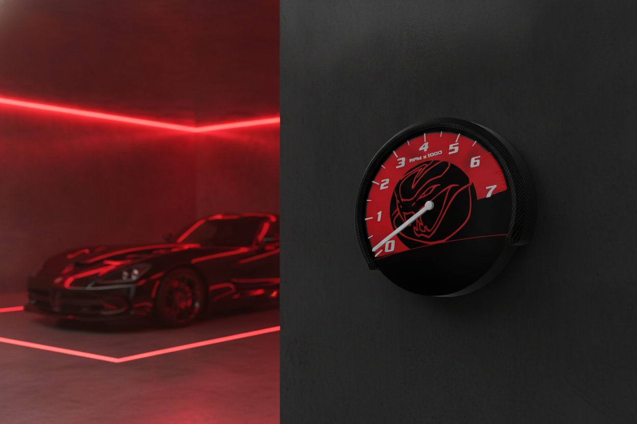DODGE VIPER WALL CLOCK STL 3MF DIGITAL FILE FOR 3D PRINT